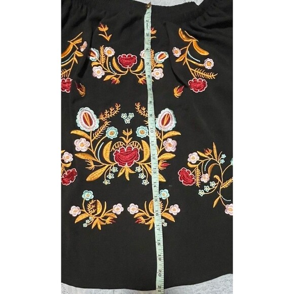 Unbranded Blk W/ Embroidery Pullover Cotton Blend Peasant Blouse Sz L-XL - Picture 6 of 11